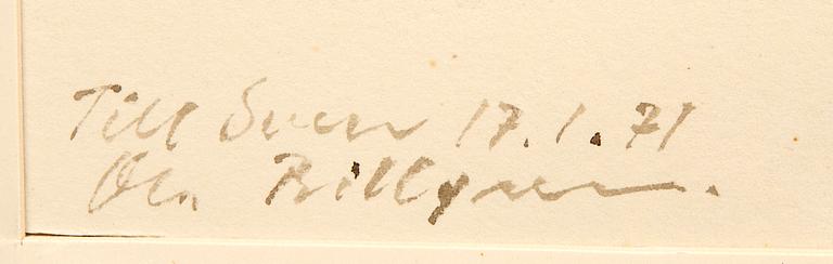 Ola Billgren, rumsinteriör med stilleben och figurer.