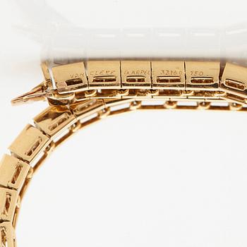 Van Cleef et Arpels armband 18K guld med baguetteslipade diamanter "Bracelet Baguette".