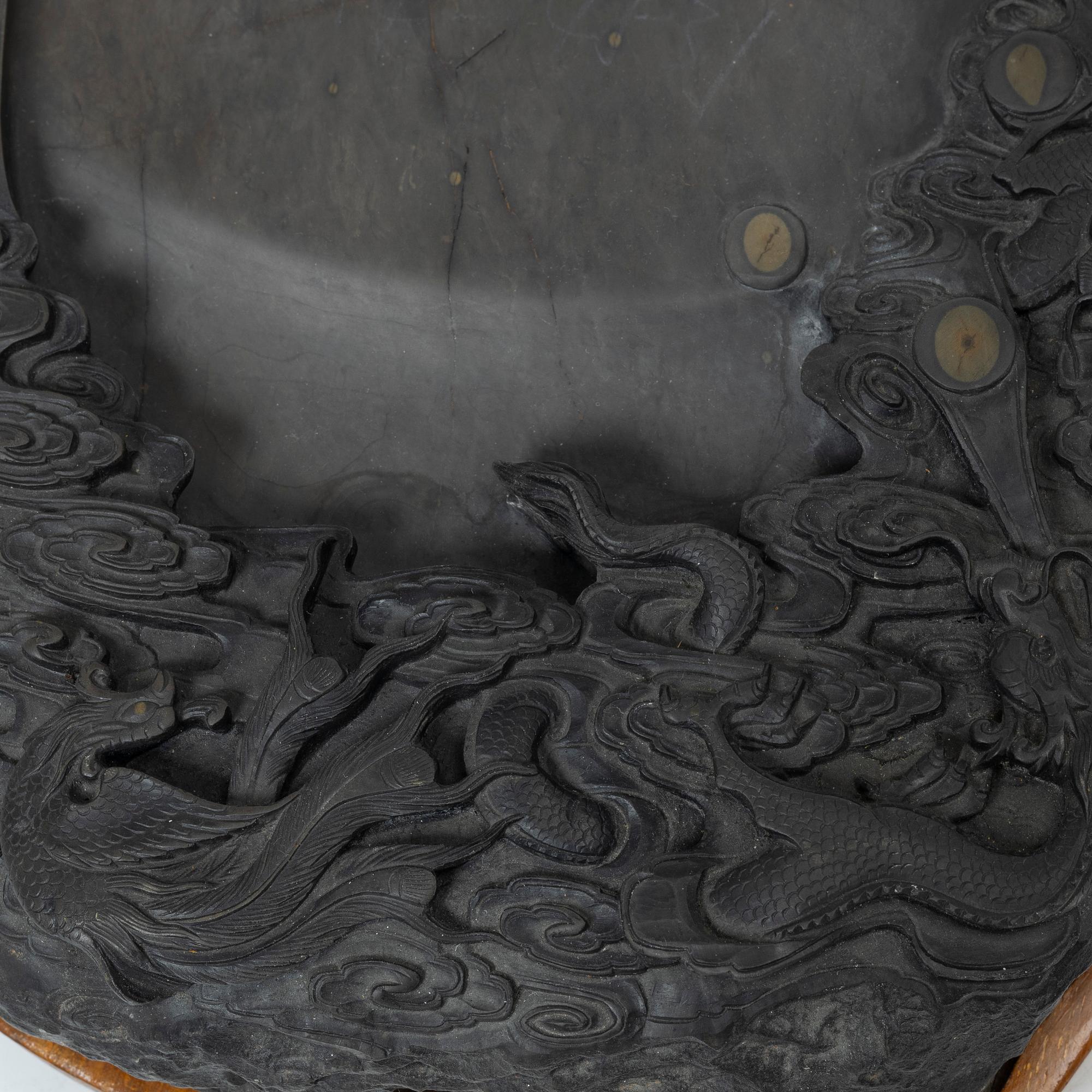 Tuschsten, signerad, Kina, 1980-tal.