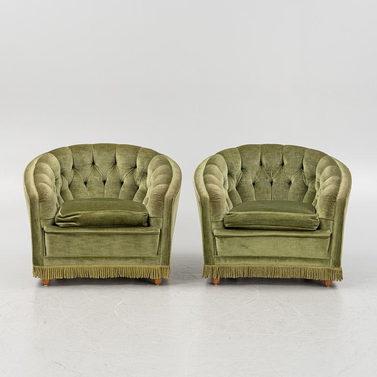 A pair of lounge chairs ,mid 20th century.