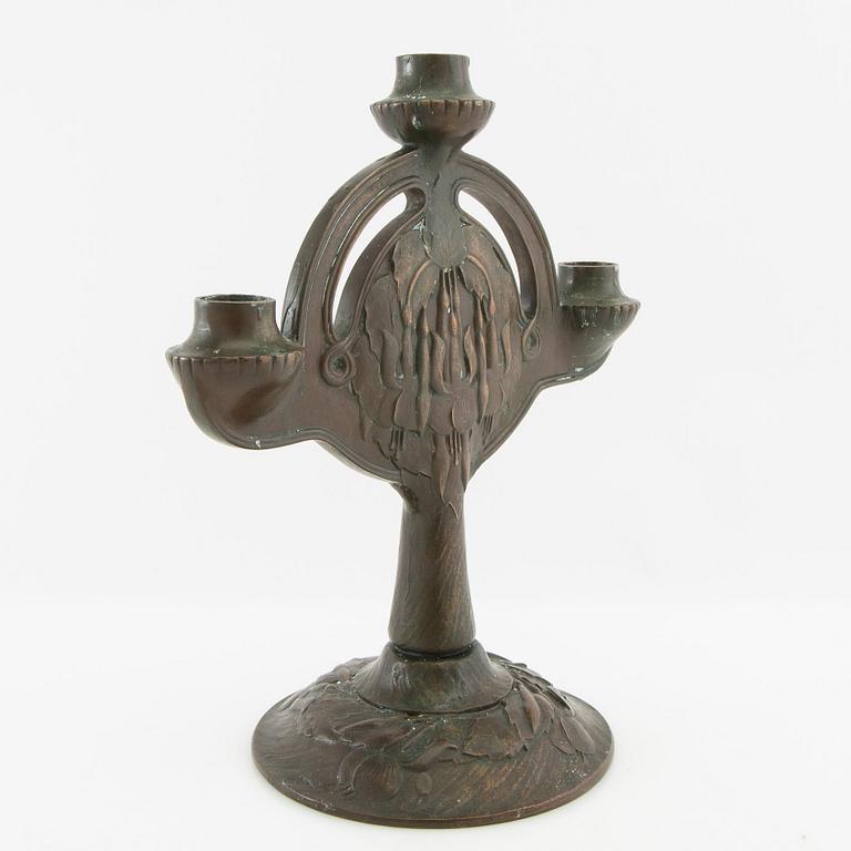 Emy Wahlström candelabrum Jugend Herman Bergman Art Foundry Stockholm early 20th century.