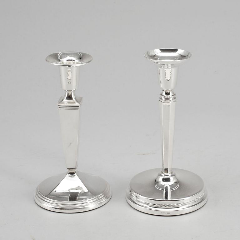 LJUSSTAKAR, 2 st, silver, bla GAB, Stockholm 1966.