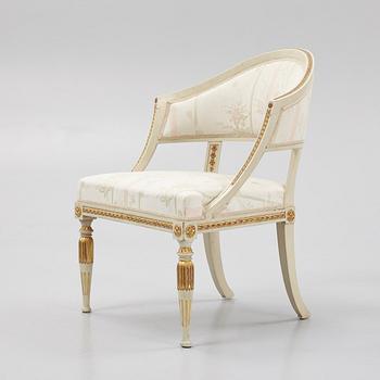 A late Gustavian open armchair, Stockholm circa 1800.