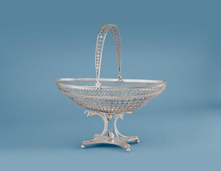 A BISQUIT BASKET, silver, Carl Anton Carlberg, Turku 1819. Height 30 cm, weight 606 g.