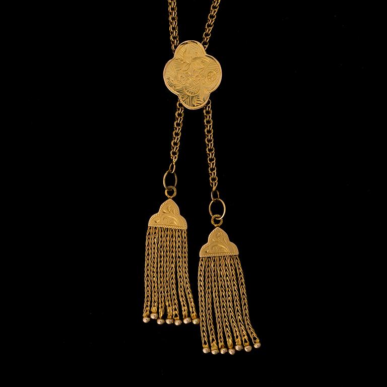 A NECKLACE, 14K gold.