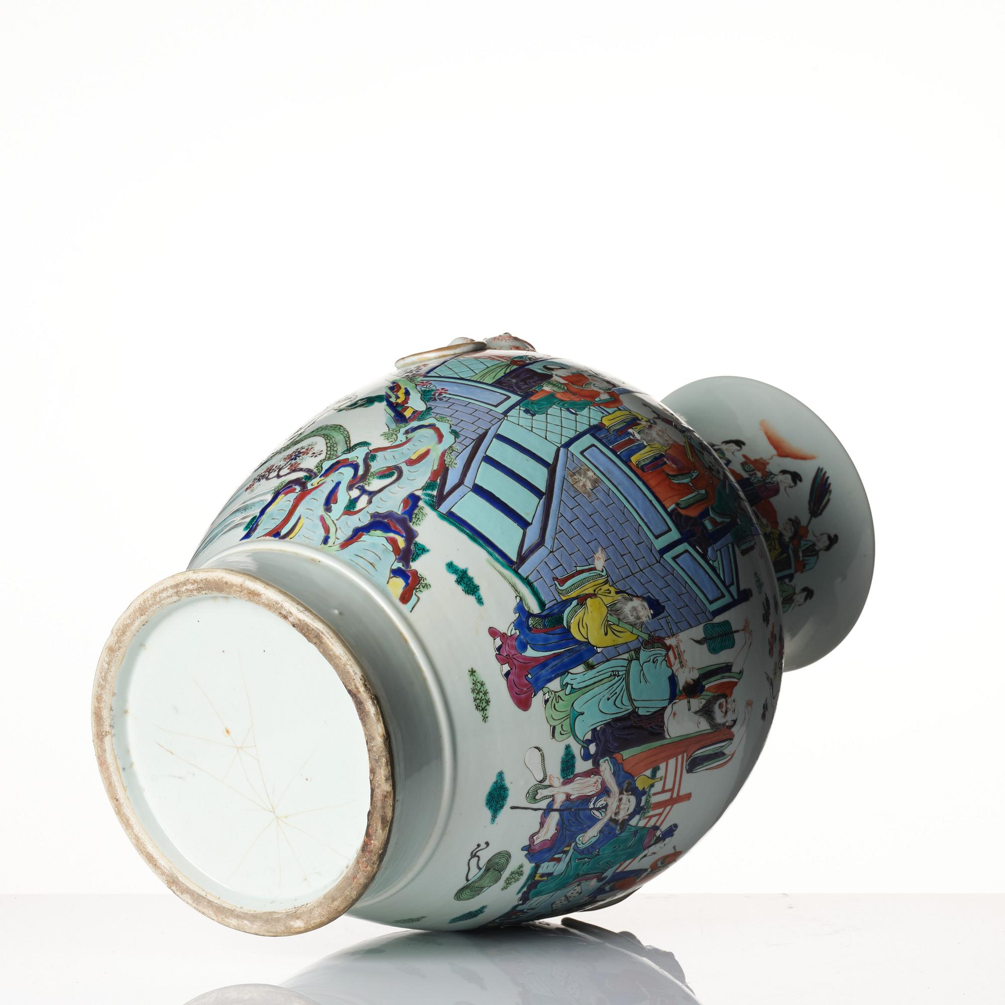 A large 'immortals' vase, mid 20th century.