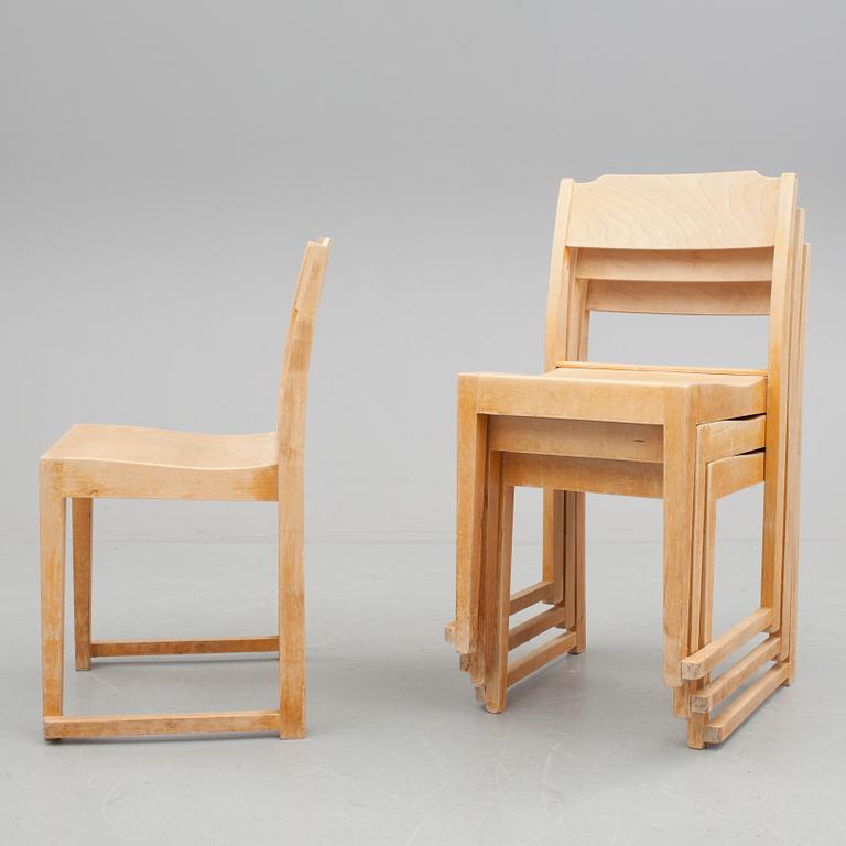 STOLAR, 4 stycken, "Orkesterstolen", Sven Markelius, omkring 1900-talets mitt.