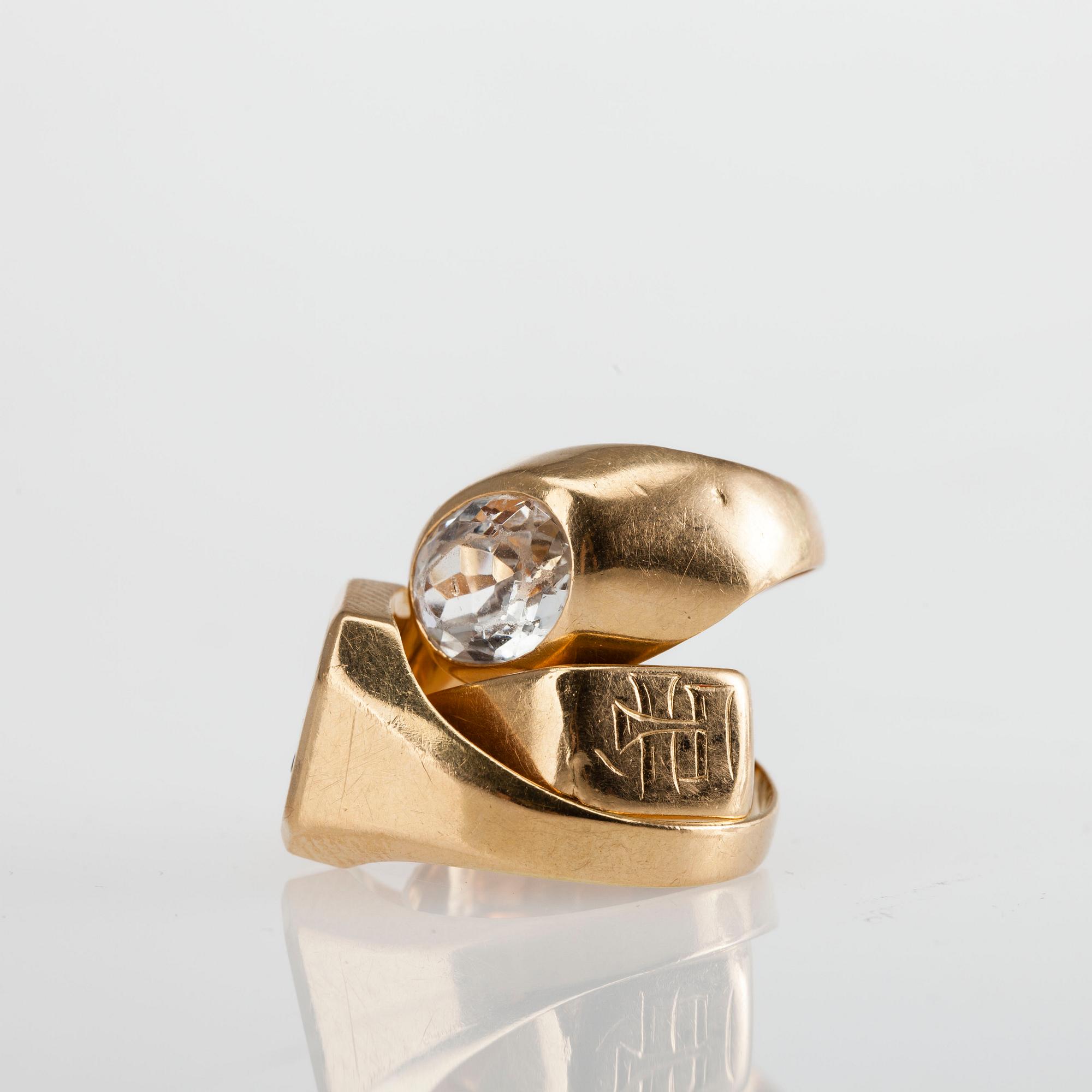 RINGAR, 3 st, 18k guld, bl.a. Borgings, Göteborg, 1978. Total vikt 12 g.