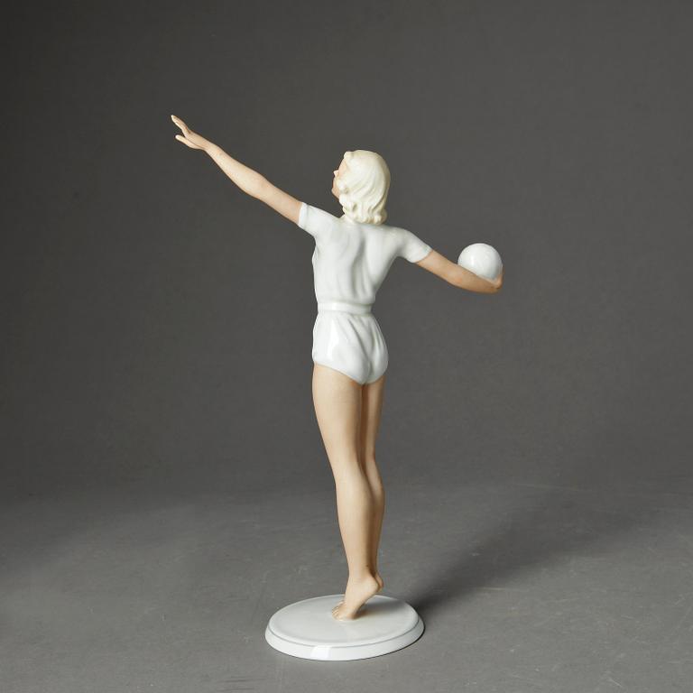 FIGURIN, porslin, art deco, Kurt Steiner, Schaubach, Tyskland, 1900-talets mitt.