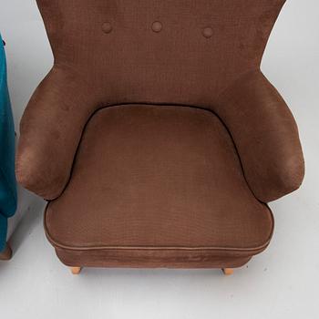 Ilmari Lappalainen, armchairs, 2 pcs, "Laila" Asko 1950s and "Helena" Asko/Insofa late 1990s.