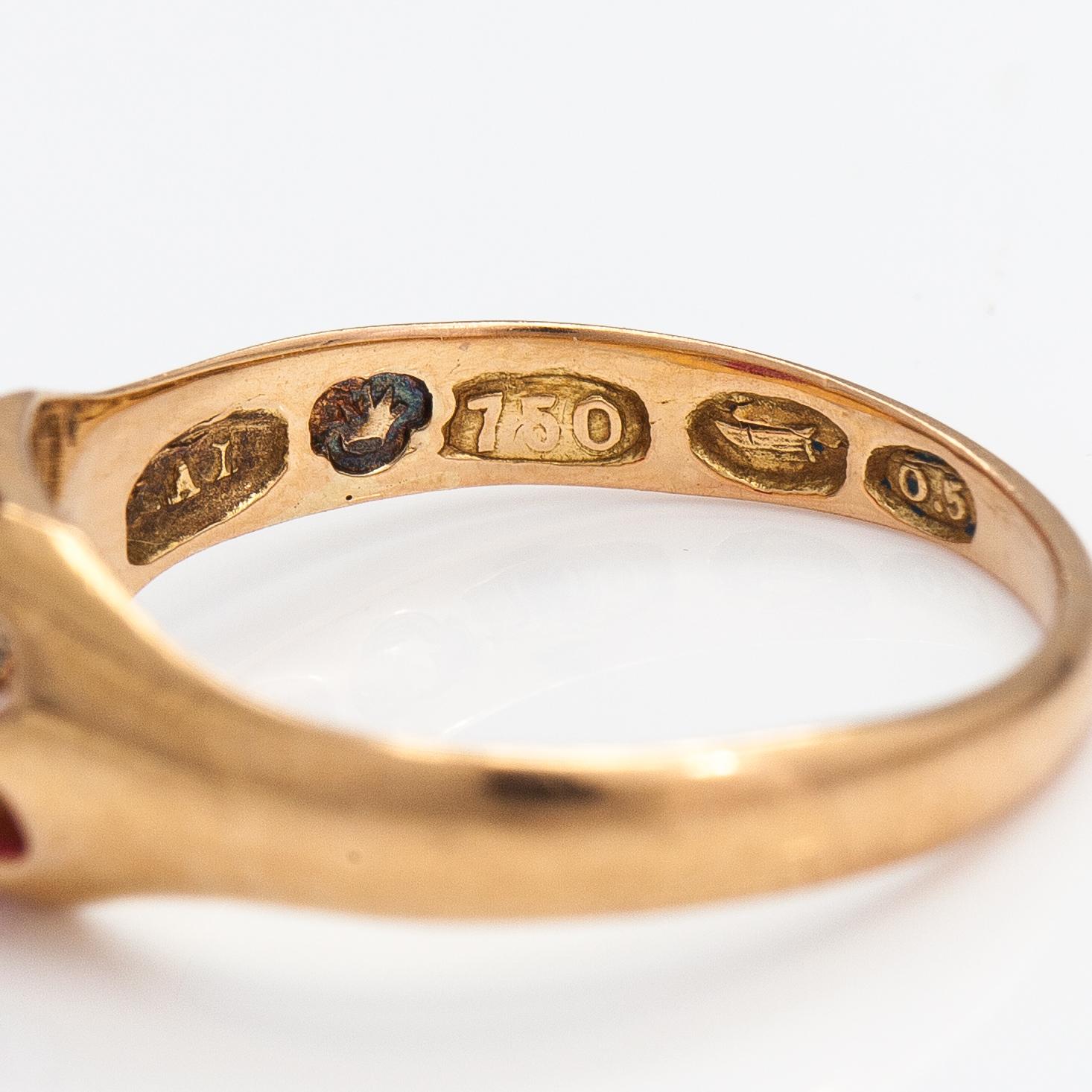 An 18K gold ring with a synthetic ruby. Karl Alfred Lind, Helsinki 1919.