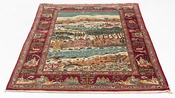 Matta, Keshan, figural, ca 204 x 135 cm.