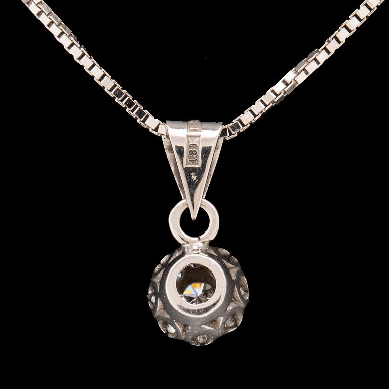 Halsband 18K vitguld med runda briljantslipade diamanter.