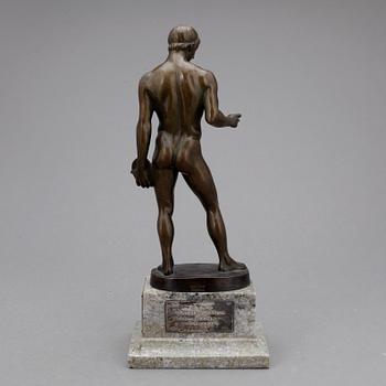 OKÄND KONSTNÄR, skulptur, brons. Gjutarmärkt Herman Bergmans gjuteri. 1900-talets första hälft.
