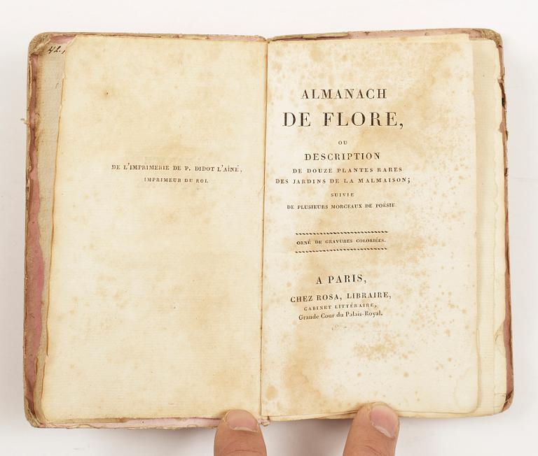 BOK, "Almanach de Flore ou description de douze plantes...Malmaison", Paris 1817.