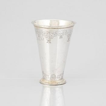 A Swedish early 18th century parcel-gilt silver beaker, mark of Erik Löfman (Uppsala 1690-1718 (1729).