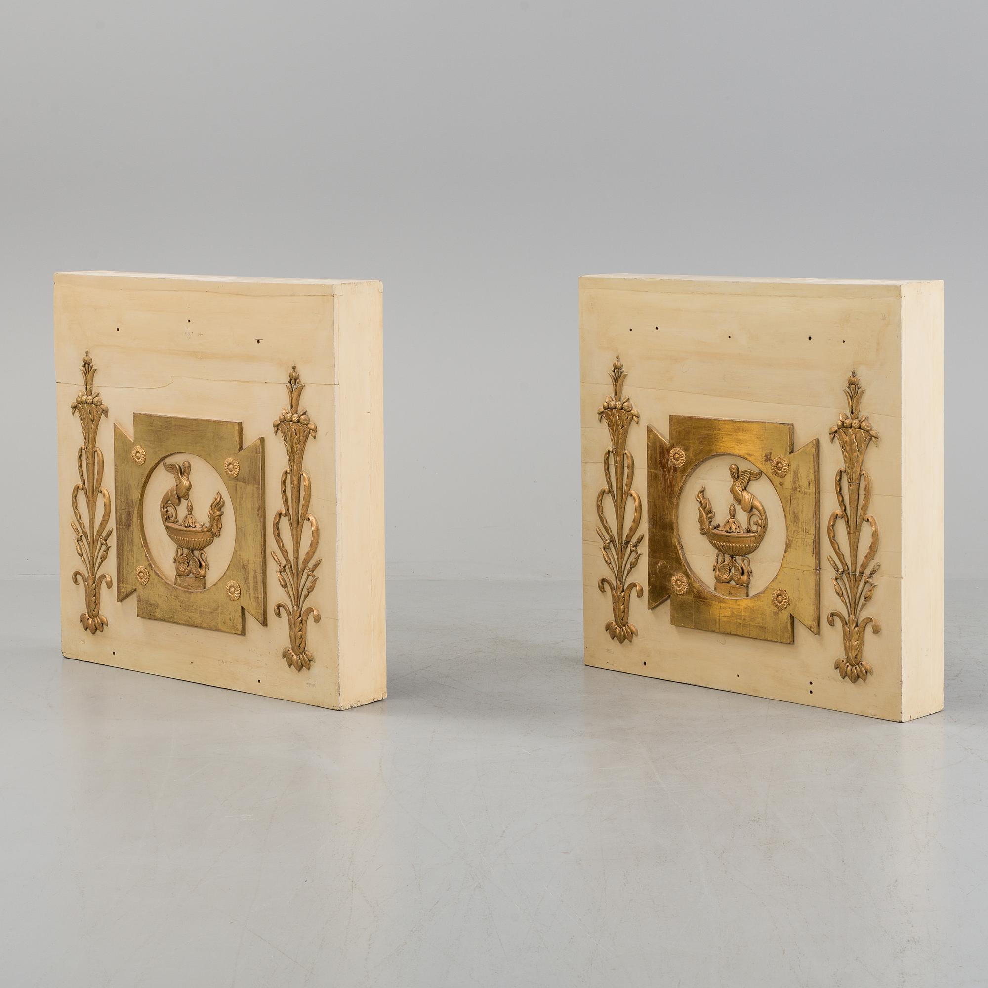 A pair of Empire 19th century panels for console tables, attributed to Petter Gustaf Bylander.
