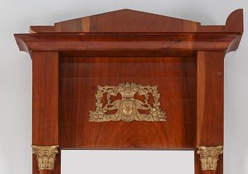 A MIRROR AND CONSOLE TABLE, Empire, Sweden, early 19th century.