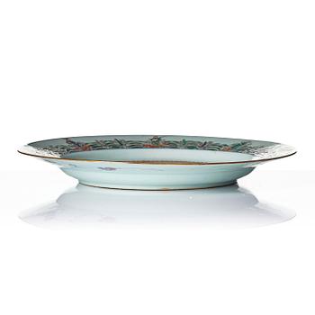 A famille verte 'immortals' dish, Qing dynasty, Kangxi (1662-1722).