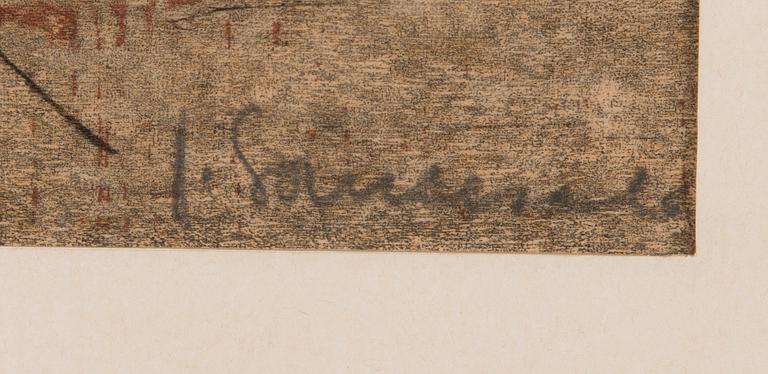 JAAKKO SOMERSALO, woodcut, signed and dated 3/15.