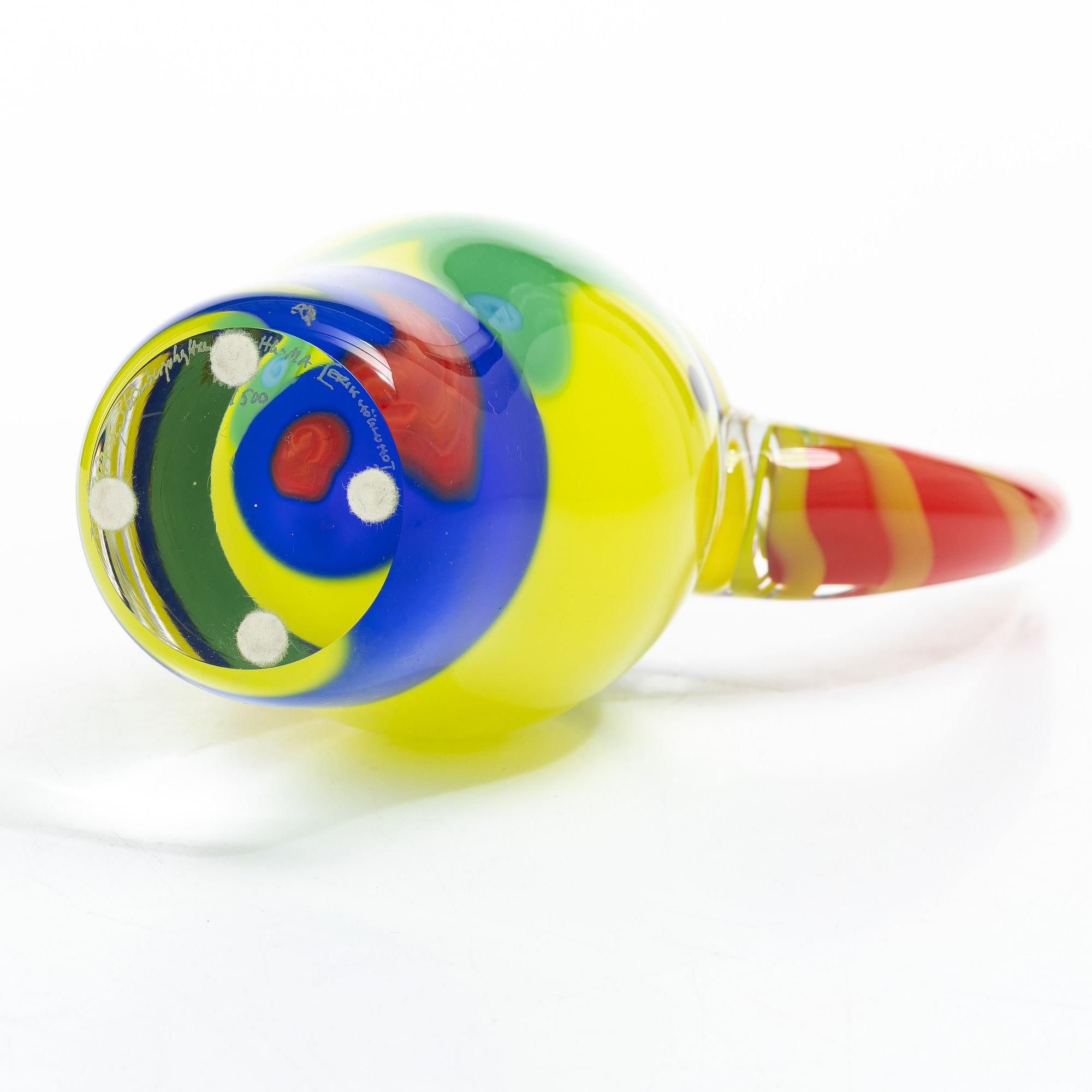 Erik Höglund, vas, glas, Studioglas, Strömbergshyttan, 1997.