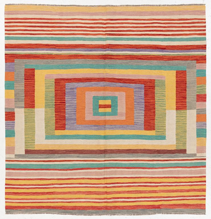 Rug, kilim, modern, approx. 203 x 196 cm.