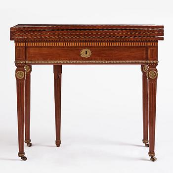 A Louis XVI north European games table, late 18th century.