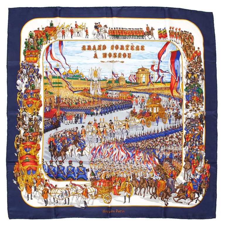 HERMÈS, scarf, "Grand Cortege à Moscou".