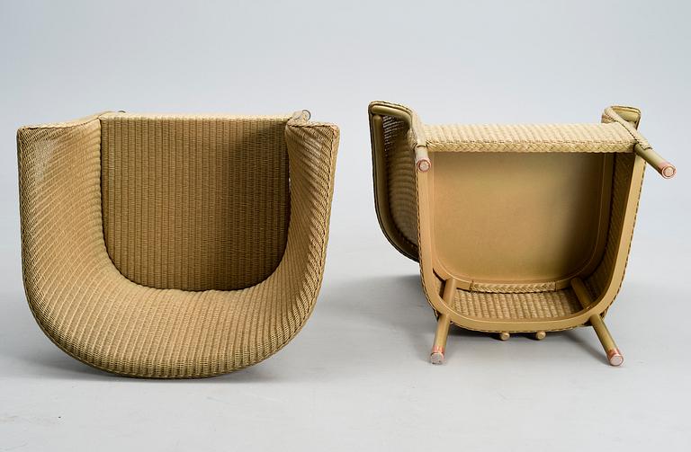 A PAIR OF ARM CHAIRS, Lloyd Loom, Spalding, England, turn of the 21st century.