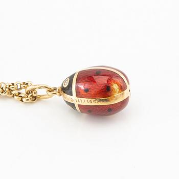 Fabergé pendant in 18K gold and enamel, numbered 167/1000, crafted by Victor Mayer.