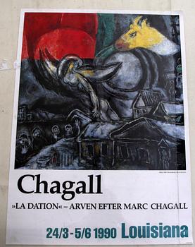 MARC CHAGALL, MATISSE och JOAN MIRO, efter, utställningsaffischer från Louisiana, 3 st.