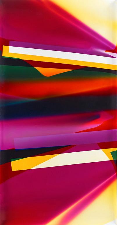 Walead Beshty, "Three Color Curl (CMY: Irvine, California, August 16th)", 2008.