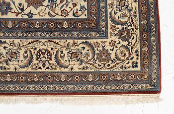 A fine part silk Nain Tudeshk carpet, Central Persia c. 290 x 157 cm.
