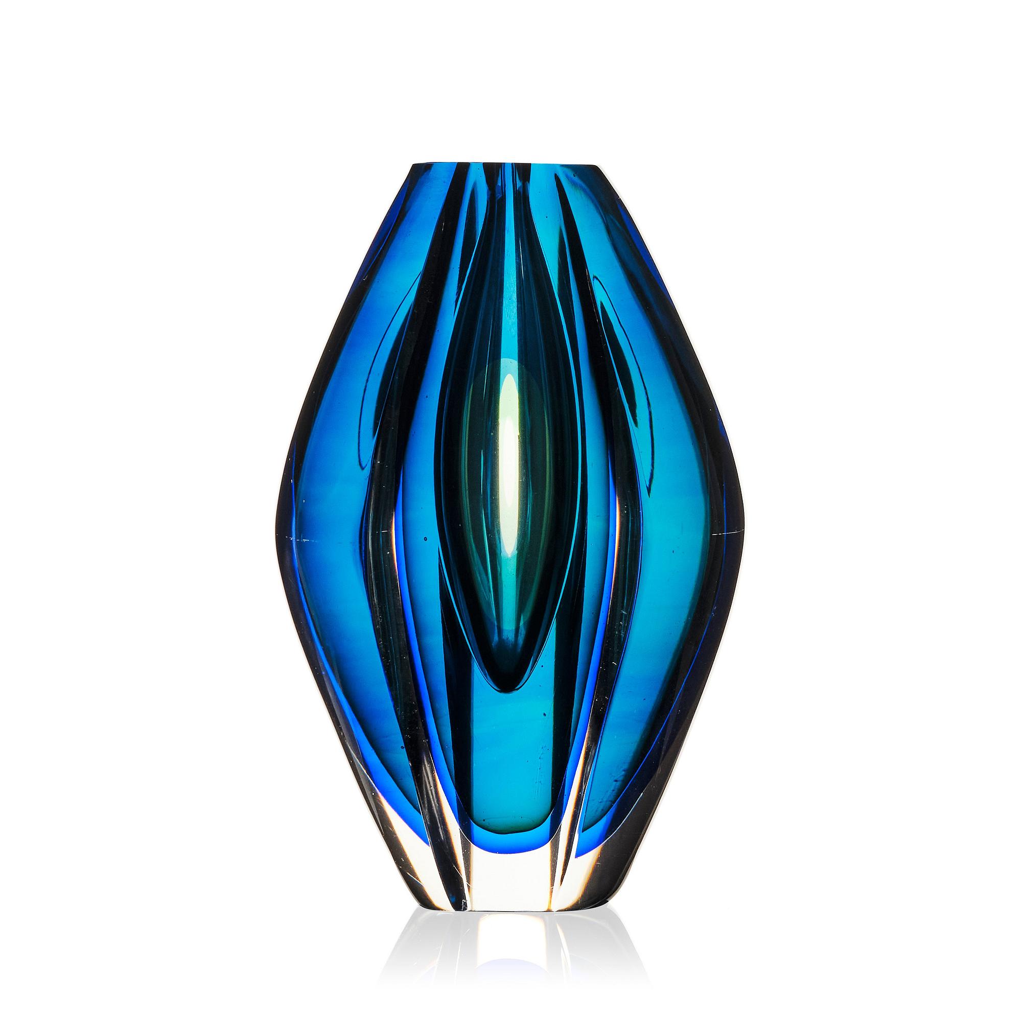 Mona Morales-Schildt, a 'Ventana' cut and polished glass vase, Kosta Sweden 1950s-60s.