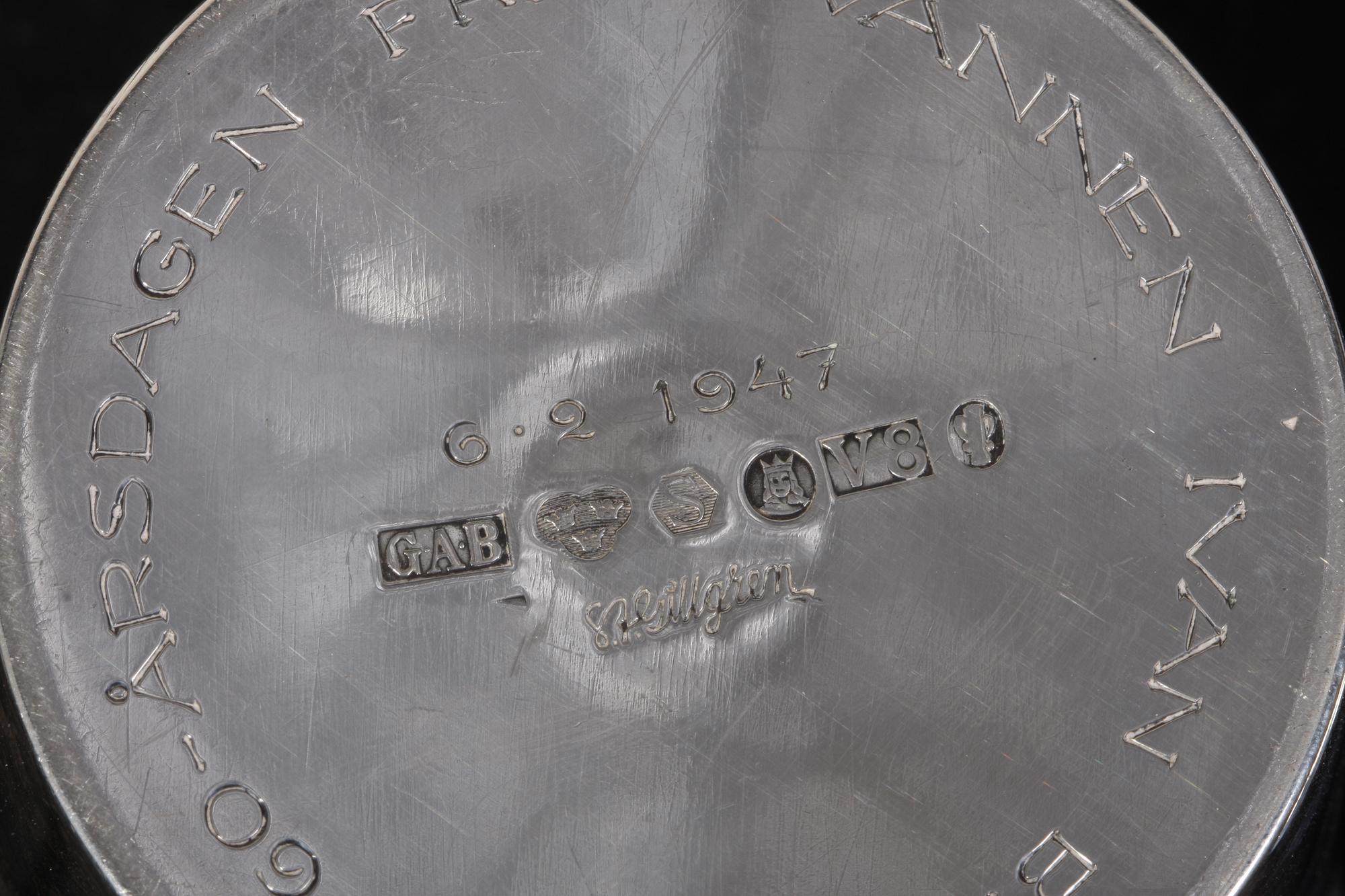 PARTI SILVER, 3 st, bla GAB, 1900-tal.