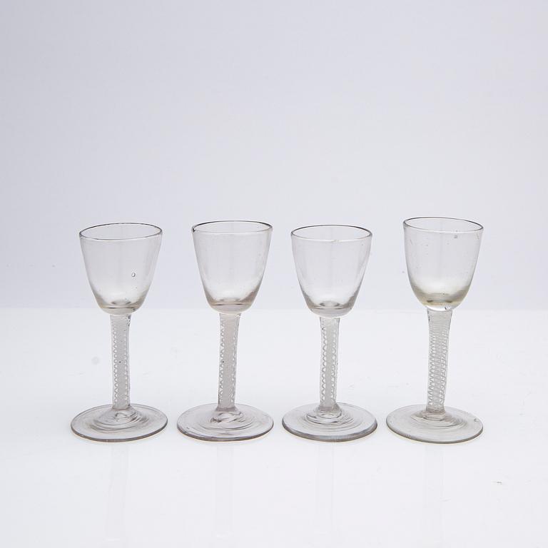 A set of glass, 13 pieces, 18th century.