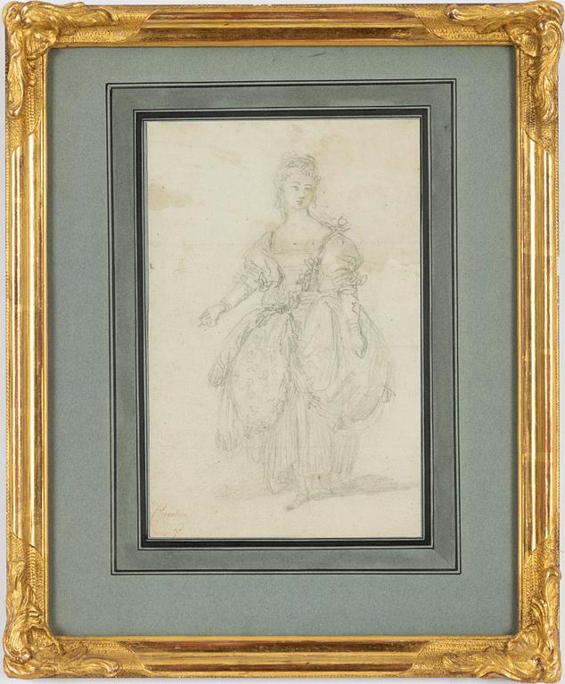 Fransk skola, 1700-tal, Kvinna i klänning.
