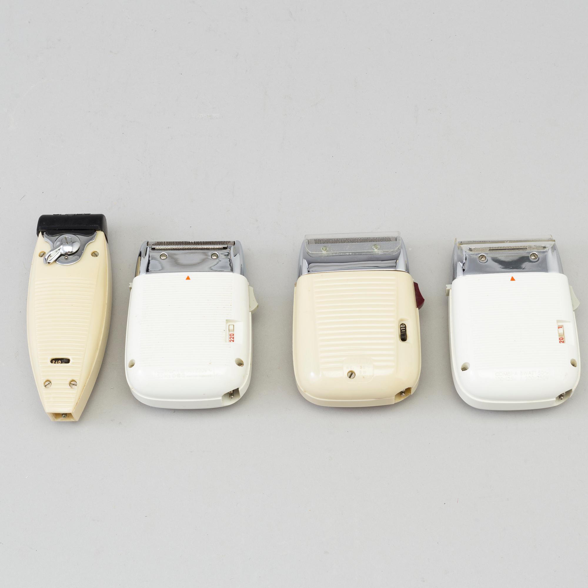 DIETER RAMS & GERD ALFRED MÜLLER, 4 shavers, Braun.