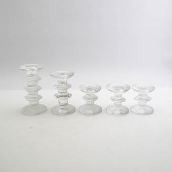 Timo Sarpaneva, ljusstakar 9 st "Festivo" Iittala Finland gjutet glas.