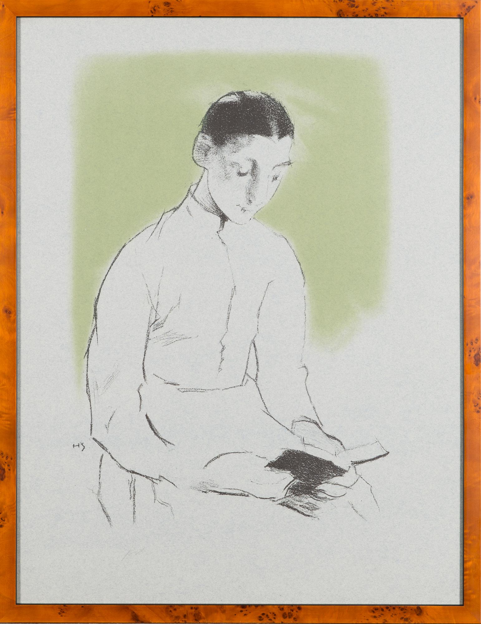 HELENE SCHJERFBECK, litograph, test print on two sides.