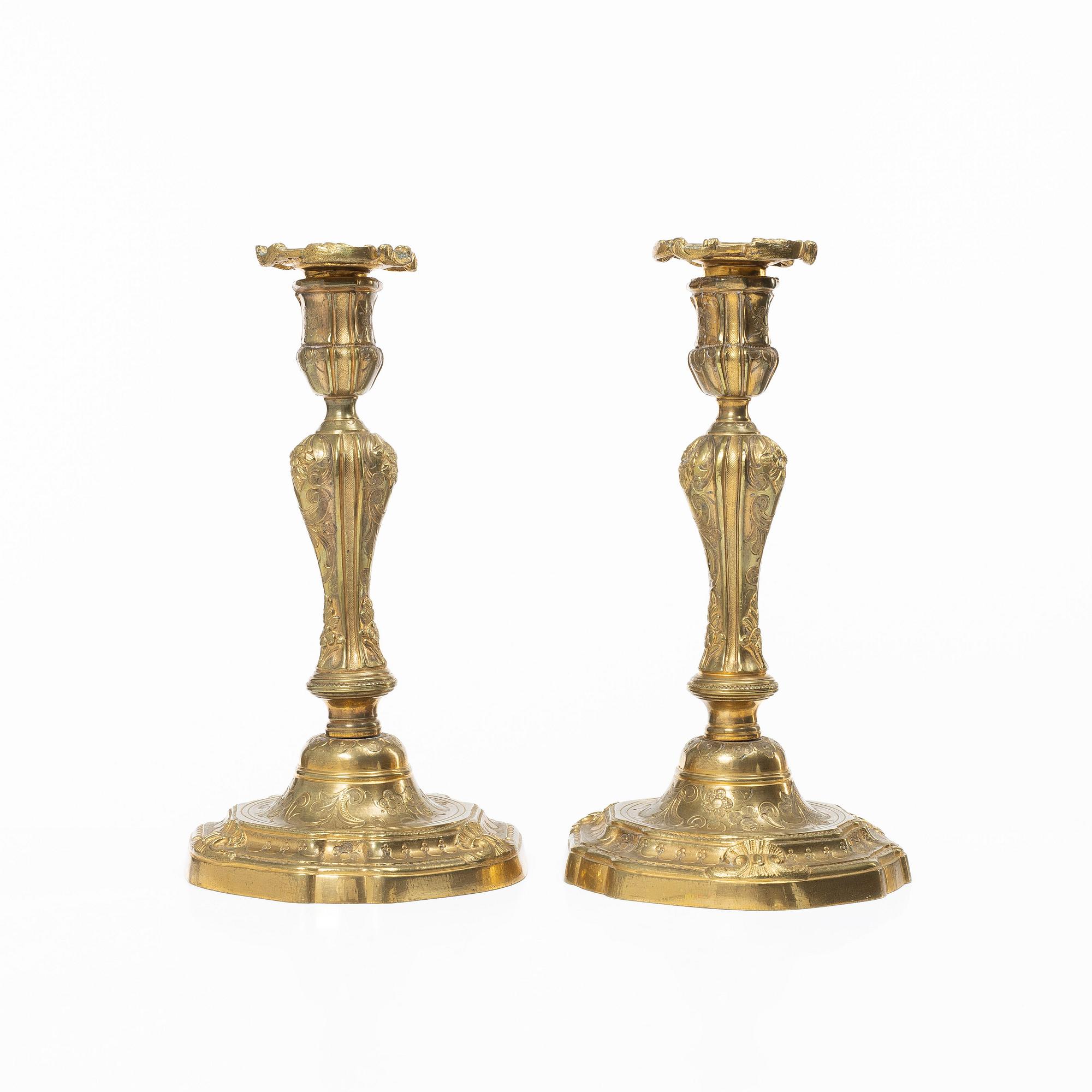 Candelabras, a pair in the Baroque style, 19th century.