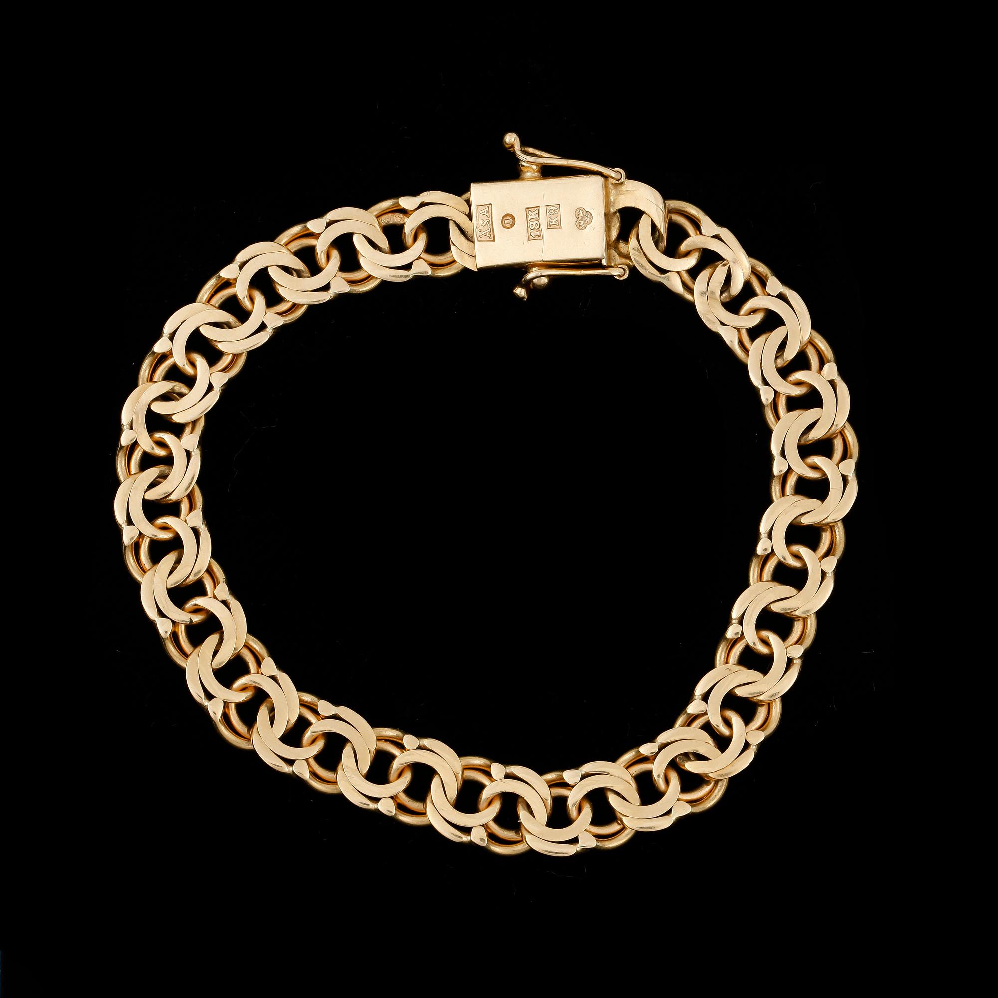 ARMBAND, guld 18K, Ädelsmycken AB, Stockholm 1960. Vikt ca 18 gram.