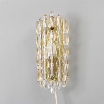 CARL FAGERLUND, a ceiling light and a wall light, Orrefors, second half of the 20th century.