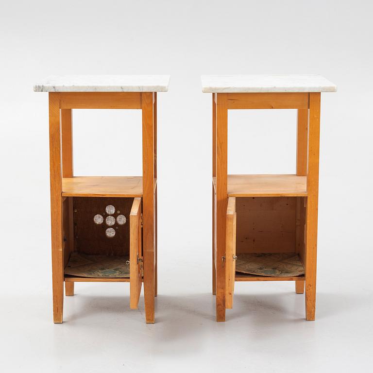 Bedside tables, a pair, early 20th century.