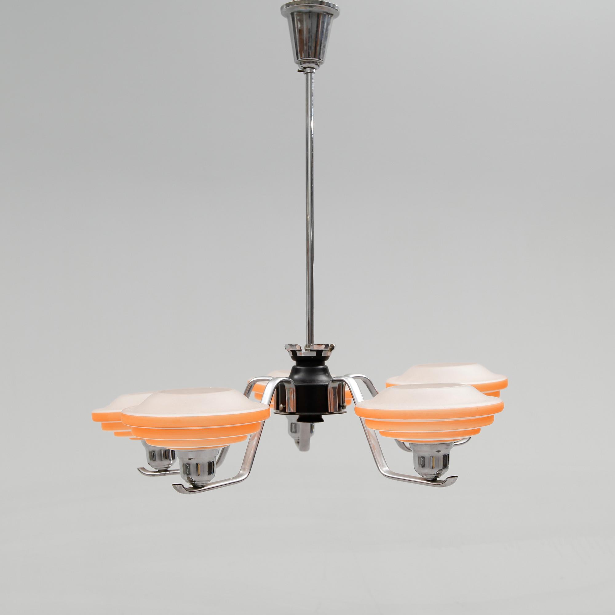 TAKLAMPA, art déco, 1900-talets första hälft. Höjd 75 cm.