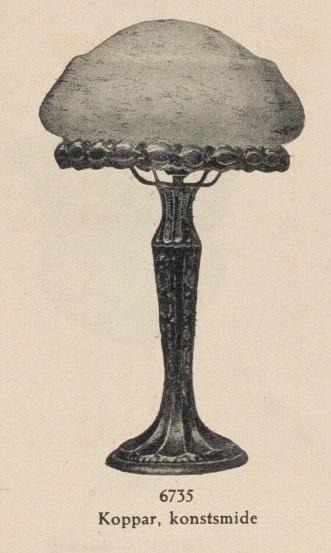 Harald Notini, attributed to, a model 6735 table lamp, Arvid Böhlmarks Lampfabrik, Sweden, 1910's/20's.
