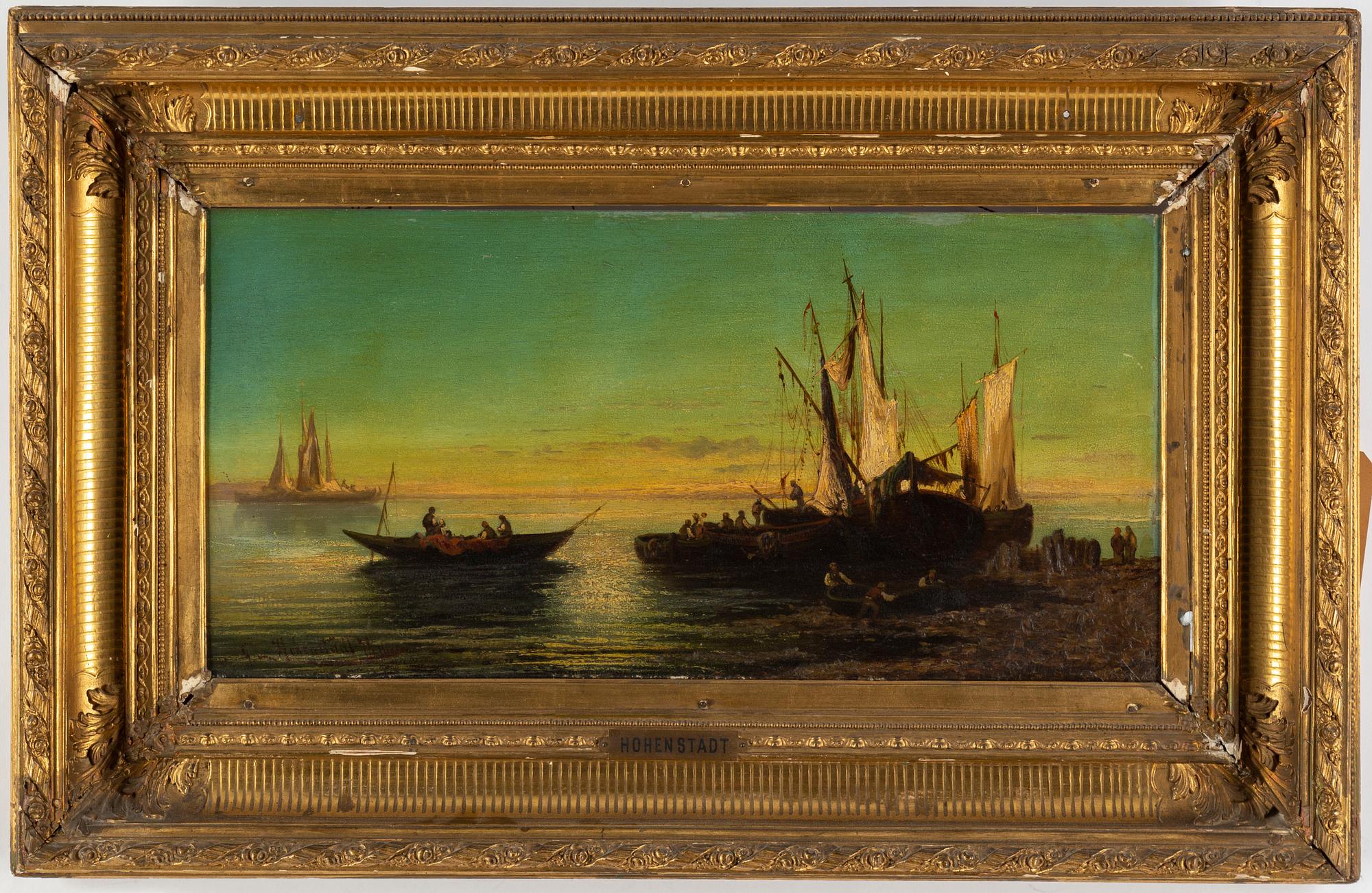 F. VON HOHENSTÄDT, olja på pannå, signerad.