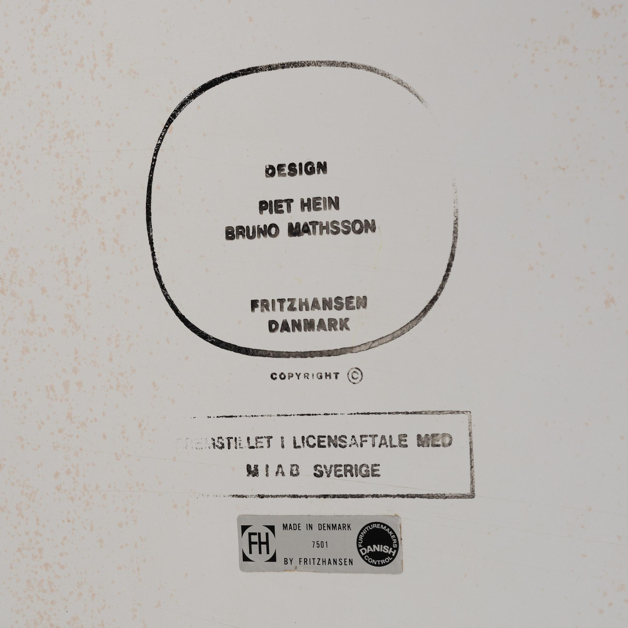 Bruno Mathsson & Piet Hein, matbord, "Superellips", Fritz Hansen, Danmark 1970-tal.