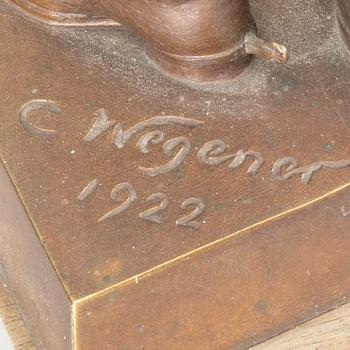 CARL WEGENER, skulptur, brons, daterad och signerad 1922.