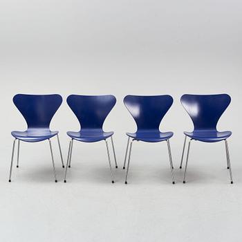 A set of four "Sjuan" chairs, Arne Jacobsen for Fritz Hansen, Denmark, 1989.